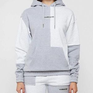 Gray and White Women's Hoodie